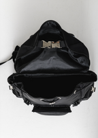 Open main compartment and drawstring closure of the Black Cruiser