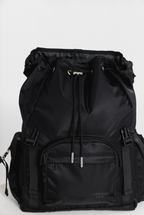 Black Cruiser with the top flap open and drawstring closure visible
