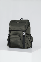 Three-quarter view of the Olive Cruiser backpack