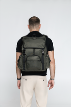 Person wearing the Olive Cruiser, viewed from behind